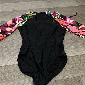 Colorful Floral Long Sleeve Swimsuit